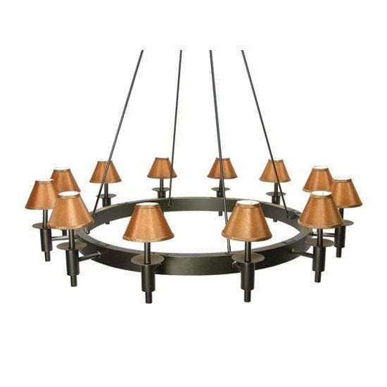 2nd Ave Lighting Chandeliers French Bronze / Amber Textrene / Fabric Calais Chandelier By 2nd Ave Lighting 115238