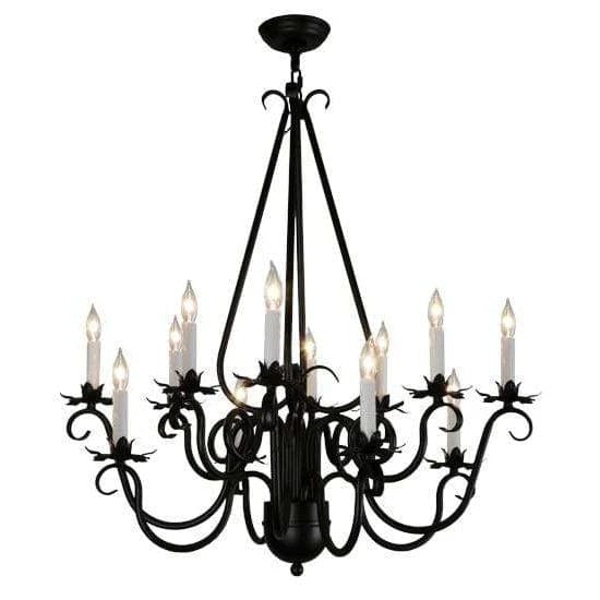 2nd Ave Lighting Chandeliers Black / Glass Fabric Idalight Caleb Chandelier By 2nd Ave Lighting 146655