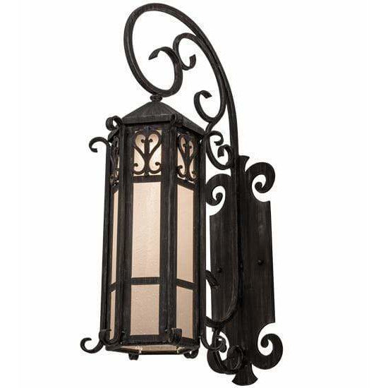 2nd Ave Lighting One Light Antique Iron Gate / Frosted Seeded Glass / Glass Fabric Idalight Caprice One Light By 2nd Ave Lighting 157311