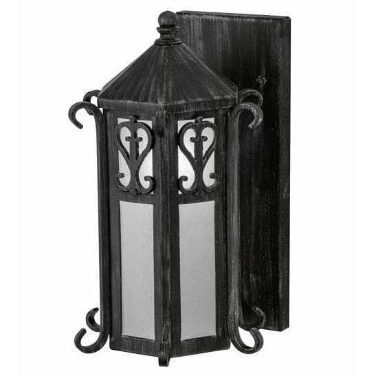 2nd Ave Lighting One Light Antique Iron Gate / Frosted Seeded Glass / Glass Fabric Idalight Caprice One Light By 2nd Ave Lighting 169242