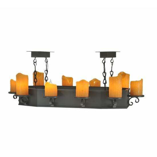 2nd Ave Lighting Chandeliers Wrought Iron / Honey Amber Faux Candles / Glass Fabric Idalight Carpathian Chandelier By 2nd Ave Lighting 109254
