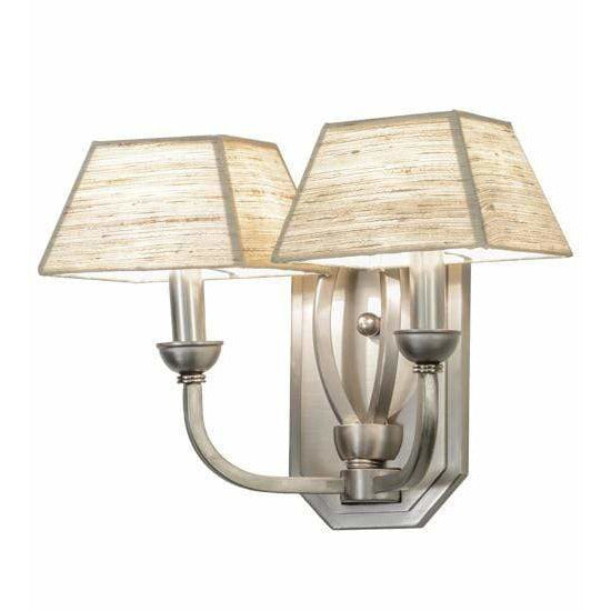 2nd Ave Lighting Two Lights Brushed Nickel / Silk Opal Textrene / Glass Fabric Idalight Cesta Two Light By 2nd Ave Lighting 142263