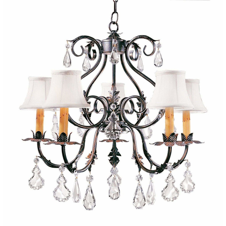 2nd Ave Lighting Chandeliers French Bronze / Cream Textrene Chantilly Chandelier By 2nd Ave Lighting 120420