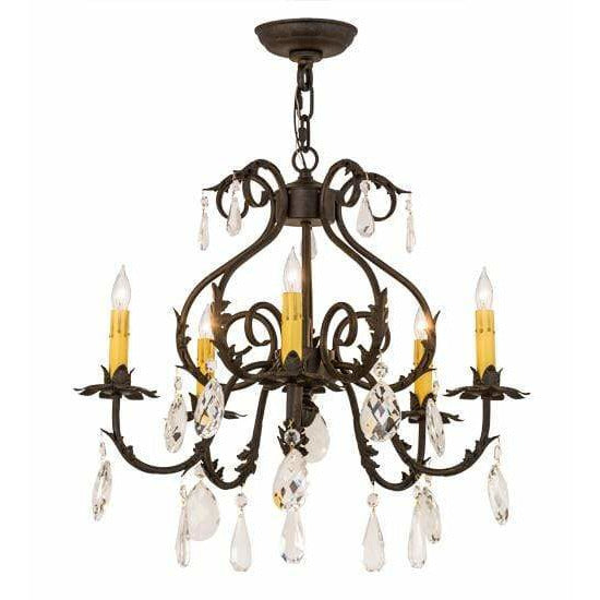 2nd Ave Lighting Chandeliers Chestnut / Glass Fabric Idalight Chantilly Chandelier By 2nd Ave Lighting 173175