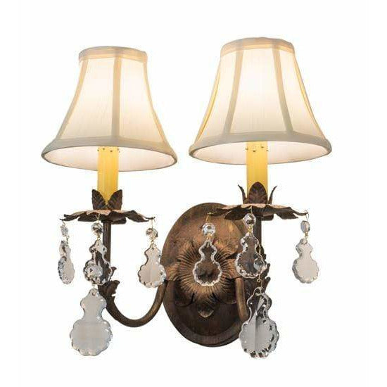 2nd Ave Lighting Two Lights Cortez Gold / Fabric/Crystal Chantilly Two Light By 2nd Ave Lighting 214991