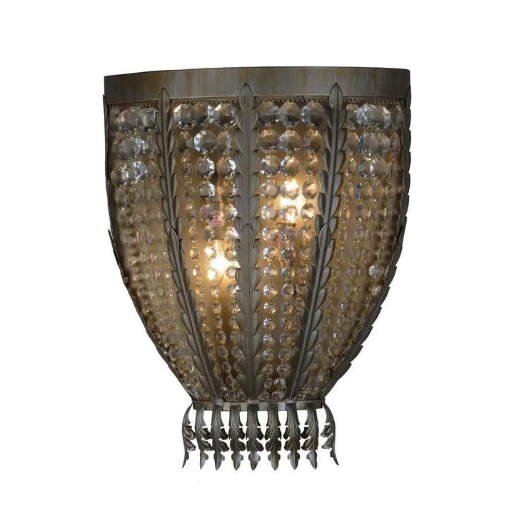 2nd Ave Lighting One Light Antique Silver / Crystal / Glass Fabric Idalight Chrisanne One Light By 2nd Ave Lighting 143450