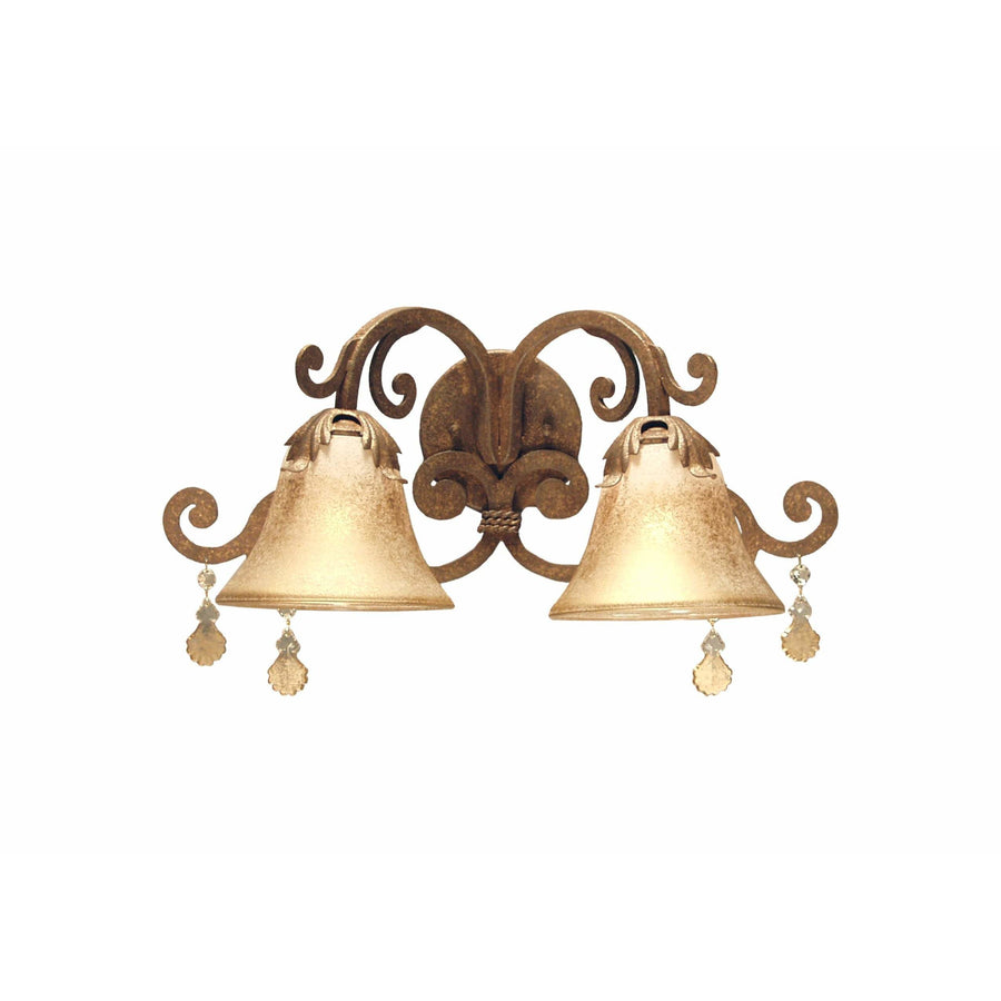 2nd Ave Lighting Two Lights Pompeii Gold / Scavo Glass W/ Gold Accents Christiana Two Light By 2nd Ave Lighting 120185
