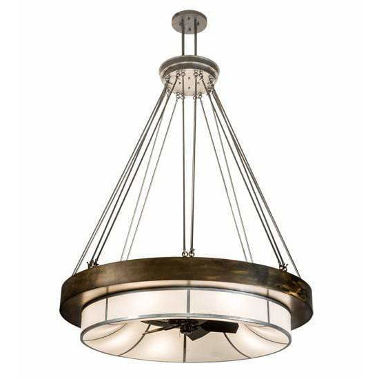 2nd Ave Lighting Chandel-Air Pewter/Ant.Copper/Ext.Chrome / White Linen / Glass Fabric Idalight Cilindro Chandel-Air By 2nd Ave Lighting 192958