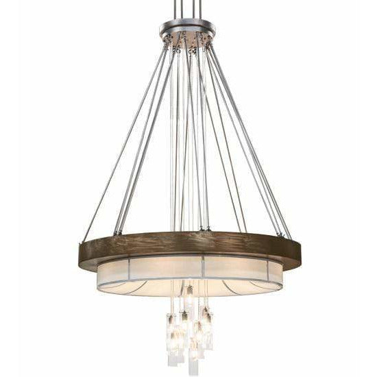 2nd Ave Lighting Pendants Extreme Chrome, Antique Copper, And Pewter / Linen Textrene And Statuario Idalight / Glass Fabric Idalight Cilindro Pendant By 2nd Ave Lighting 158292