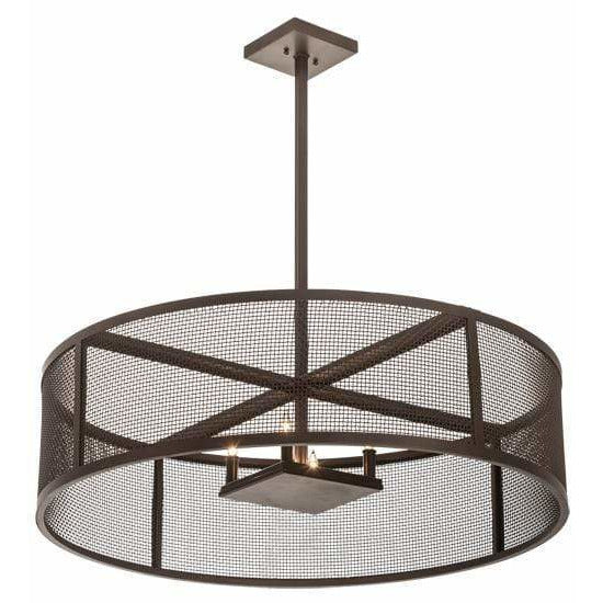 2nd Ave Lighting Pendants Bronze / Grand Weave-Tex Cilindro Pendant By 2nd Ave Lighting 199482