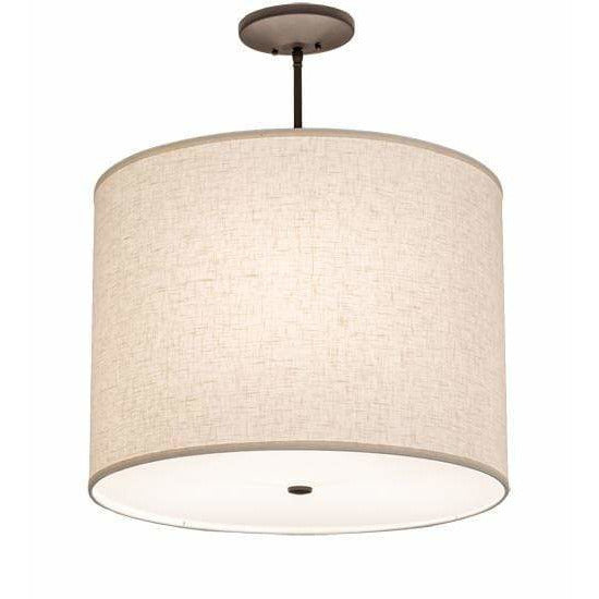 2nd Ave Lighting Pendants Oil Rubbed Bronze / Off White Textrene And Statuario Idalight / Fabric/Acrylic Cilindro Pendant By 2nd Ave Lighting 200496