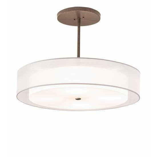 2nd Ave Lighting Pendants Gilded Tobacco And White / ..Statuario Idalight And Silver Organza Textrene / Acrylic/Fabric Cilindro Pendant By 2nd Ave Lighting 216022