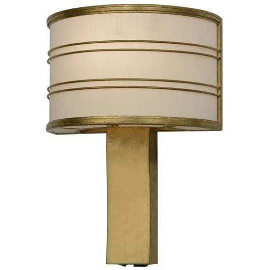 2nd Ave Lighting One Light Gold Leaf / White Linen Textrene / Glass Fabric Idalight Cilindro One Light By 2nd Ave Lighting 152098