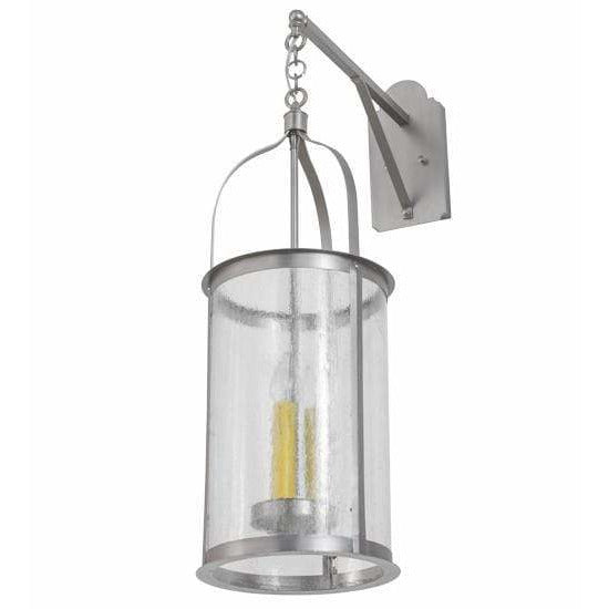 2nd Ave Lighting One Light Nickel / Clear Seeded Glass / Glass Fabric Idalight Cilindro One Light By 2nd Ave Lighting 175567