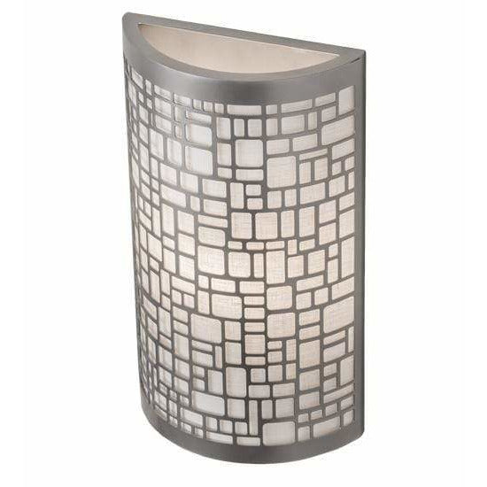 2nd Ave Lighting One Light Nickel / Off White Textrene / Glass Fabric Idalight Cilindro One Light By 2nd Ave Lighting 178214