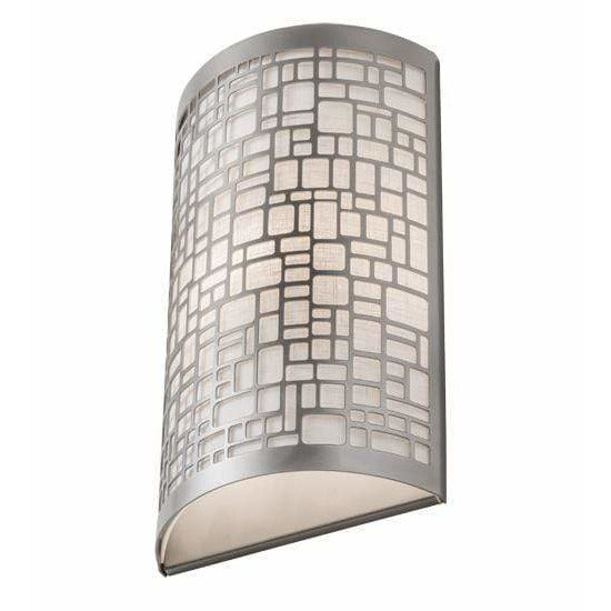 2nd Ave Lighting One Light Nickel / Off White Textrene / Glass Fabric Idalight Cilindro One Light By 2nd Ave Lighting 178214