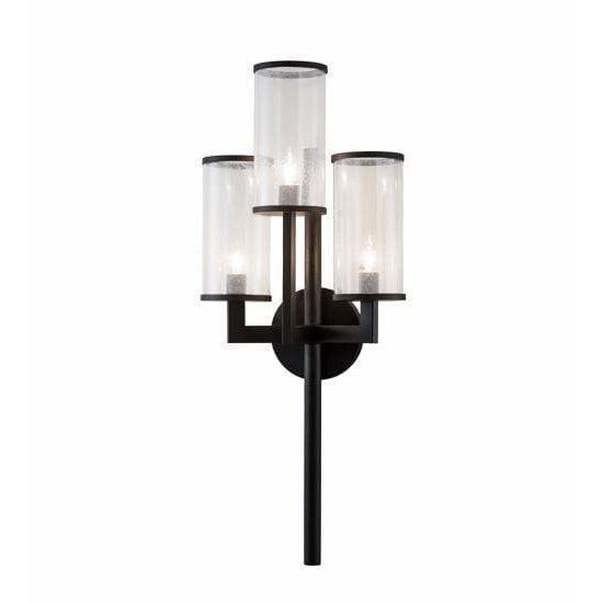 2nd Ave Lighting Three Lights Oil Rubbed Bronze / Seeded Glass Cylinder / Glass Fabric Idalight Cilindro Three Light By 2nd Ave Lighting 190568