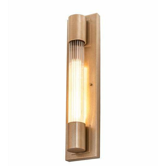 2nd Ave Lighting One Light Champagne Metallic / Clear Reeded Glass / Glass Cilindro One Light By 2nd Ave Lighting 212469