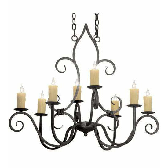 2nd Ave Lighting Chandeliers Pewter / Glass Fabric Idalight Clifton Chandelier By 2nd Ave Lighting 117288