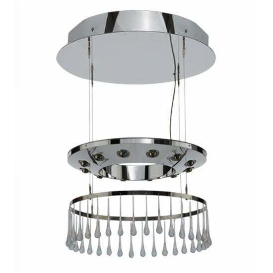 2nd Ave Lighting Pendants Mirror Aluminum / With Drop Crystals #11781 / Glass Fabric Idalight Close Encounters Pendant By 2nd Ave Lighting 151185