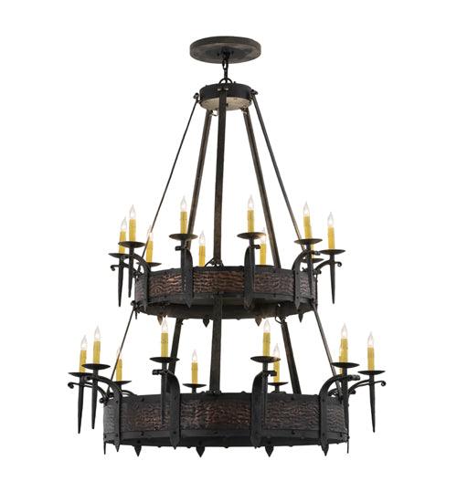 2nd Ave Lighting Chandeliers Costello Black / Blackened Cop / Glass Fabric Idalight Costello Chandelier By 2nd Ave Lighting 154400