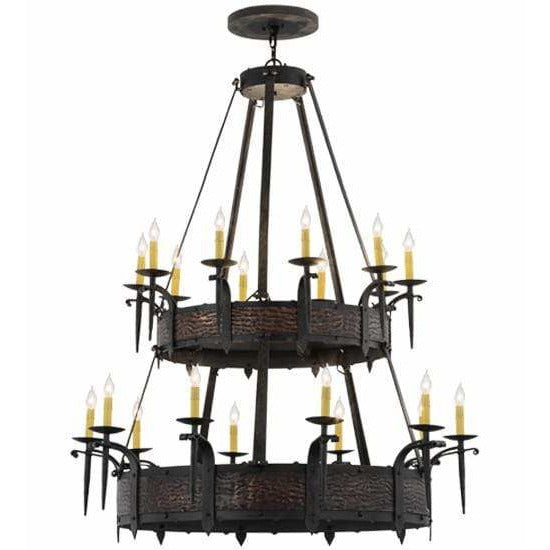 2nd Ave Lighting Chandeliers Costello Black / Blackened Cop / Glass Fabric Idalight Costello Chandelier By 2nd Ave Lighting 154400