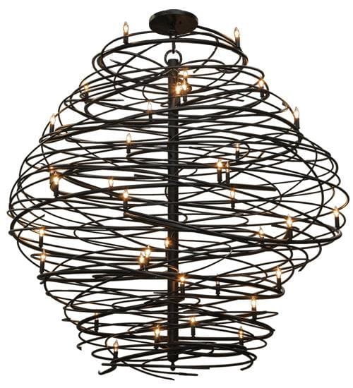 2nd Ave Lighting Chandeliers Black / Glass Fabric Idalight Cyclone Chandelier By 2nd Ave Lighting 145021