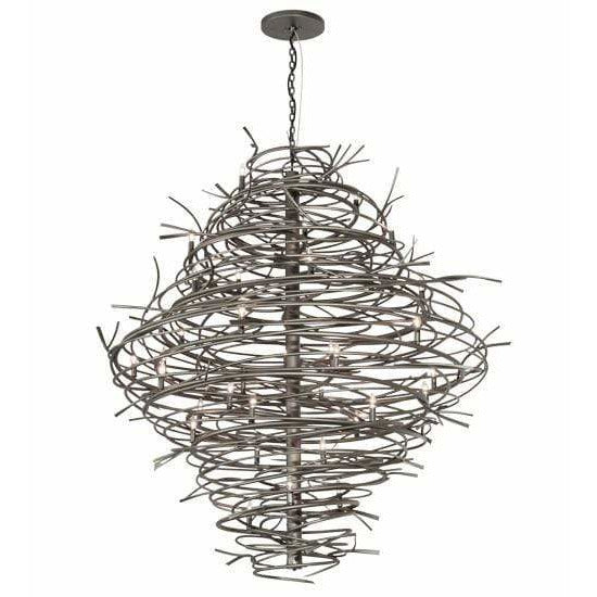 2nd Ave Lighting Chandeliers Pewter / Glass Fabric Idalight Cyclone Chandelier By 2nd Ave Lighting 167116