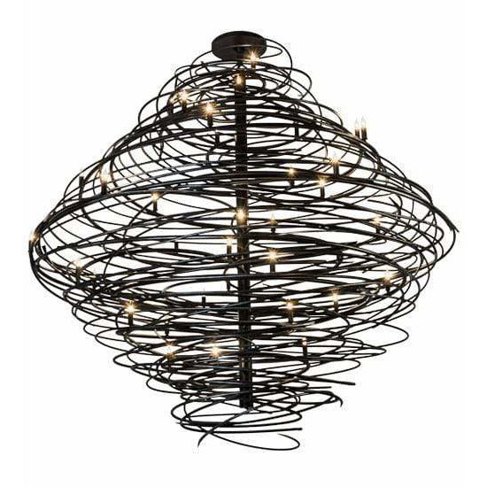 2nd Ave Lighting Chandeliers Black/Silver Overspray / Glass Fabric Idalight Cyclone Chandelier By 2nd Ave Lighting 173834