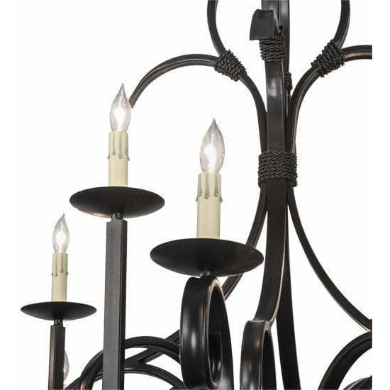 2nd Ave Lighting Pendants Satin Black Wrought Iron / Glass Fabric Idalight Cypress Pendant By 2nd Ave Lighting 150271