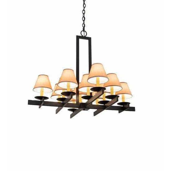 2nd Ave Lighting Chandeliers Blackwash / Faille Taupe / Fabric Dante Chandelier By 2nd Ave Lighting 202912
