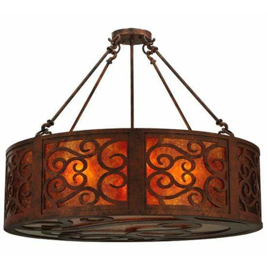 2nd Ave Lighting Inverted Pendants Antique Rust / Amber Mica / Glass Fabric Idalight Dean Inverted Pendant By 2nd Ave Lighting 129145