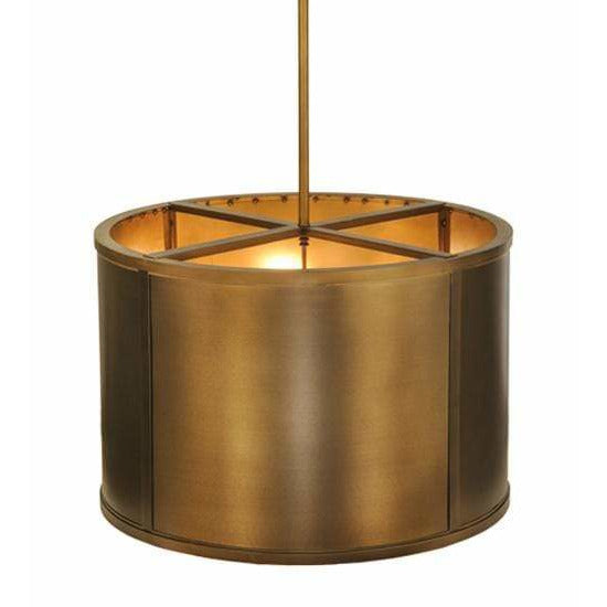 2nd Ave Lighting Pendants Antique Copper / Silver Mica / Glass Fabric Idalight Drum Pendant By 2nd Ave Lighting 148673