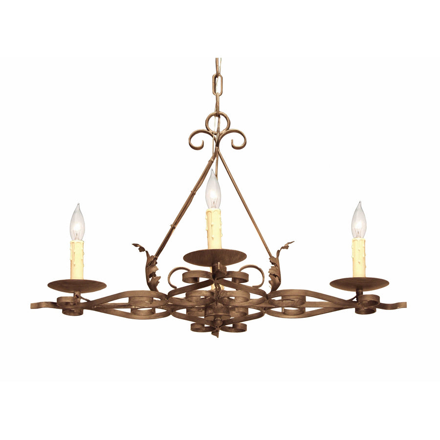 2nd Ave Lighting Chandeliers Rustic Iron / Ivory Elianna Chandelier By 2nd Ave Lighting 116869