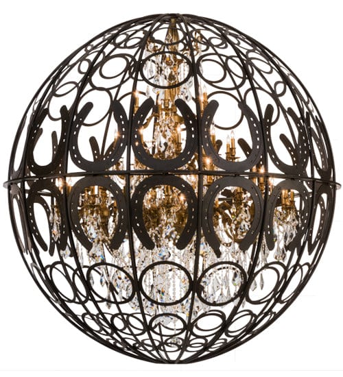 2nd Ave Lighting Chandeliers Oil Rubbed Bronze / Glass Fabric Idalight Equestriana Chandelier By 2nd Ave Lighting 153398