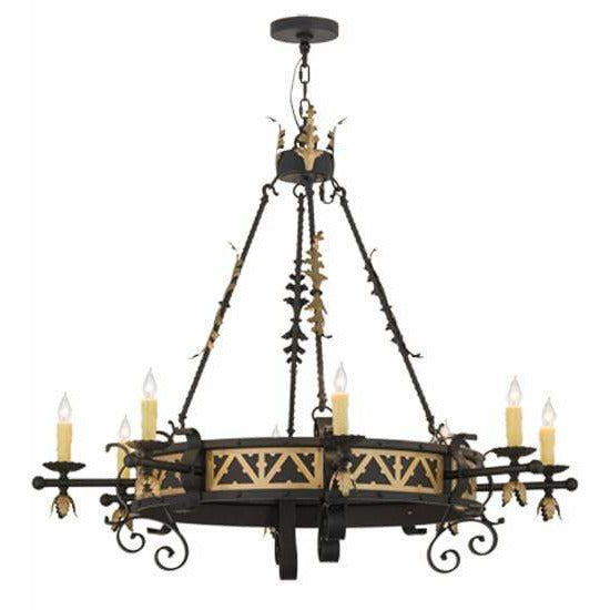 2nd Ave Lighting Chandeliers Blackwash W/Gold Accents / Glass Fabric Idalight Filomena Chandelier By 2nd Ave Lighting 135122