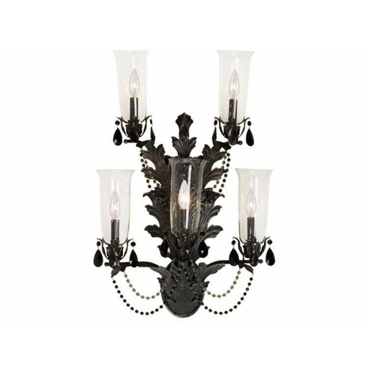 2nd Ave Lighting Four + Lights Chestnut / Clear Hurricane Glass French Baroque Four Lights By 2nd Ave Lighting 120231