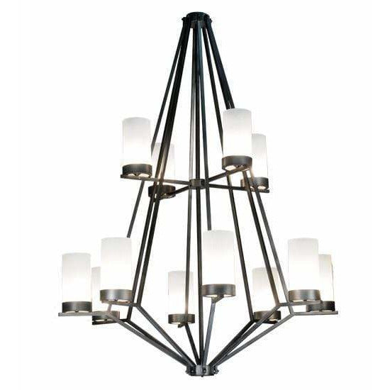 2nd Ave Lighting Chandeliers Smoke/Frosted Glass / Glass Fabric Idalight Galen Chandelier By 2nd Ave Lighting 115096
