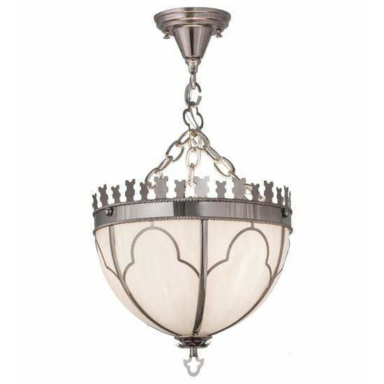 2nd Ave Lighting Inverted Pendants Polished Nickel / White Art Glass / Glass Gothic Inverted Pendant By 2nd Ave Lighting 168837