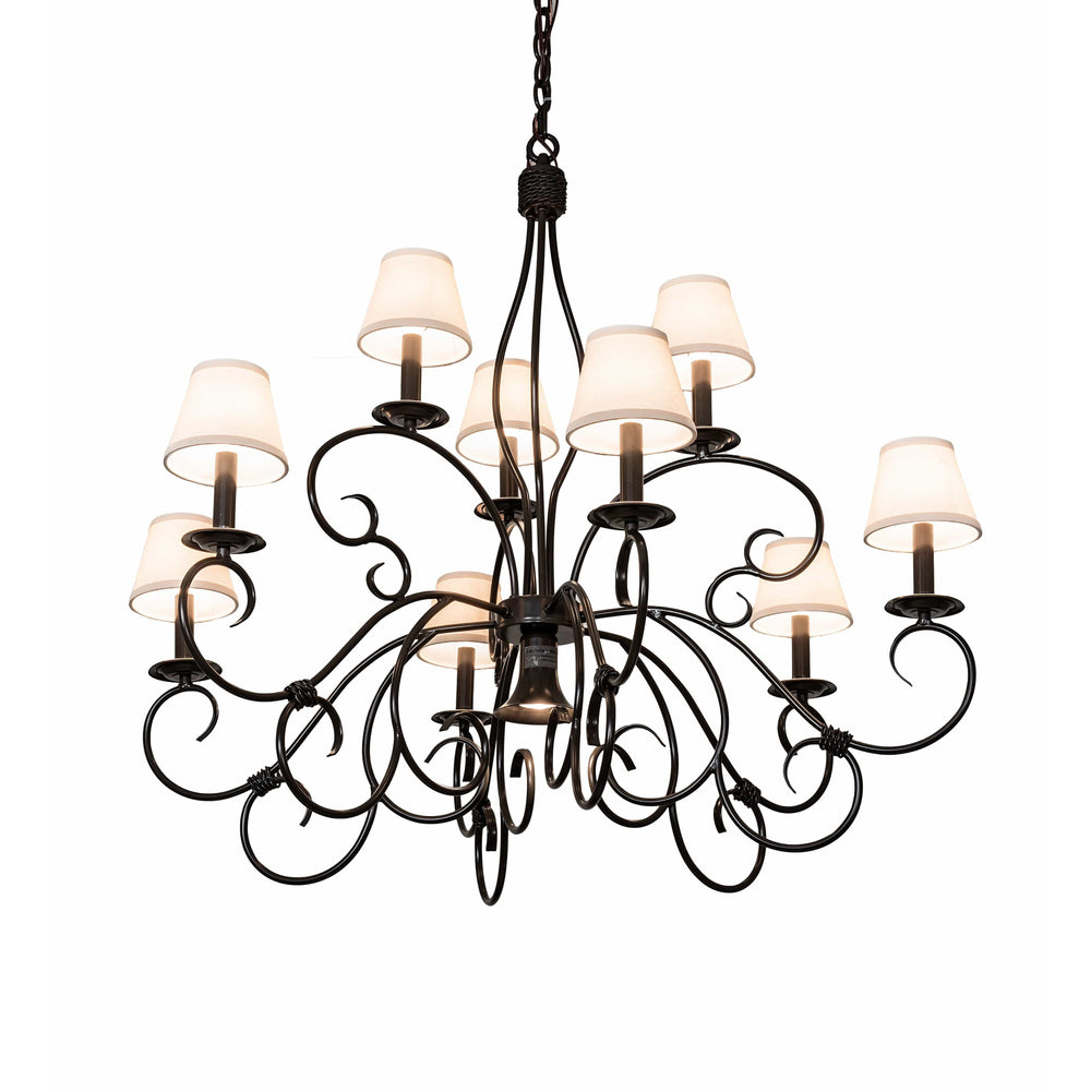 2nd Ave Lighting Chandeliers Timeless Bronze / Natural Linen / Fabric Grace Chandelier By 2nd Ave Lighting 224138