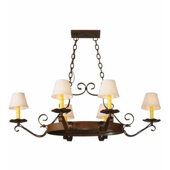 2nd Ave Lighting Chandeliers Rustic Iron / Beige Textrene / Polyresin Handforged Chandelier By 2nd Ave Lighting 141763