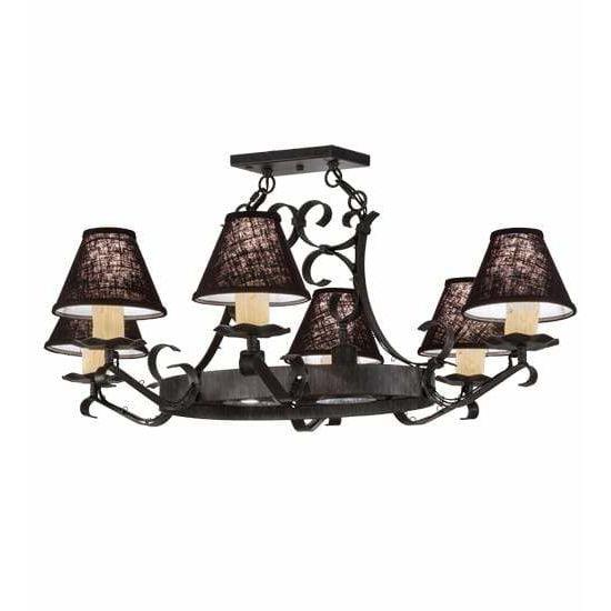 2nd Ave Lighting Chandeliers Antique Iron Gate / Glass Handforged Chandelier By 2nd Ave Lighting 151539