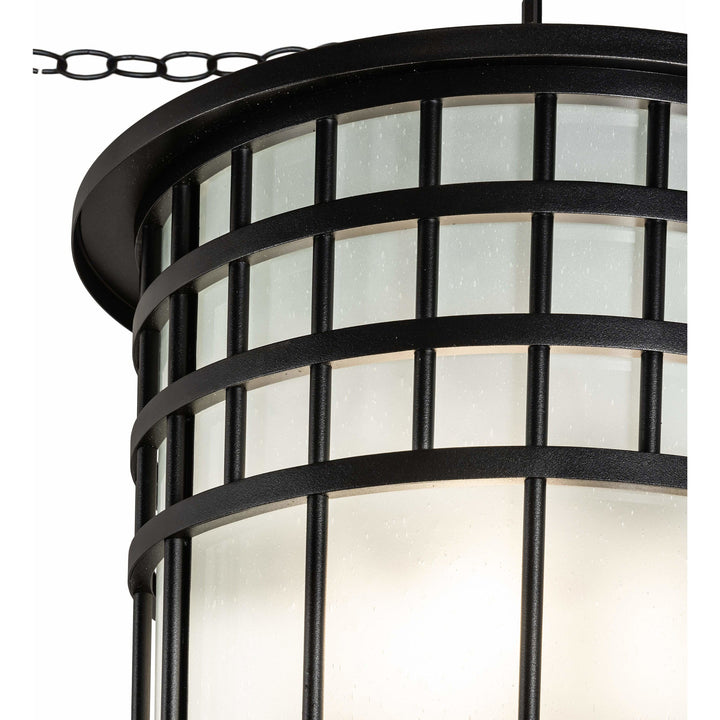 2nd Ave Lighting Pendants Black Textured / Frosted Seedy Glass / Glass Hudson House Pendant By 2nd Ave Lighting 221578