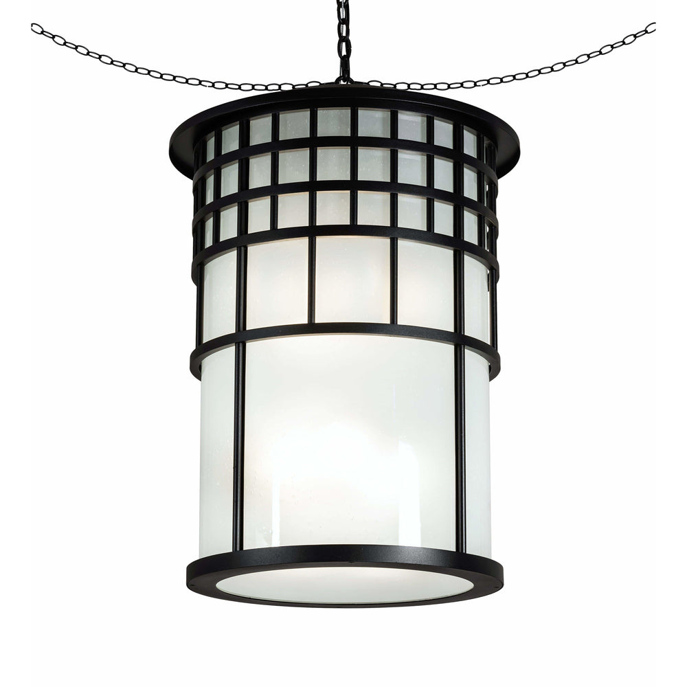 2nd Ave Lighting Pendants Black Textured / Frosted Seedy Glass / Glass Hudson House Pendant By 2nd Ave Lighting 221578