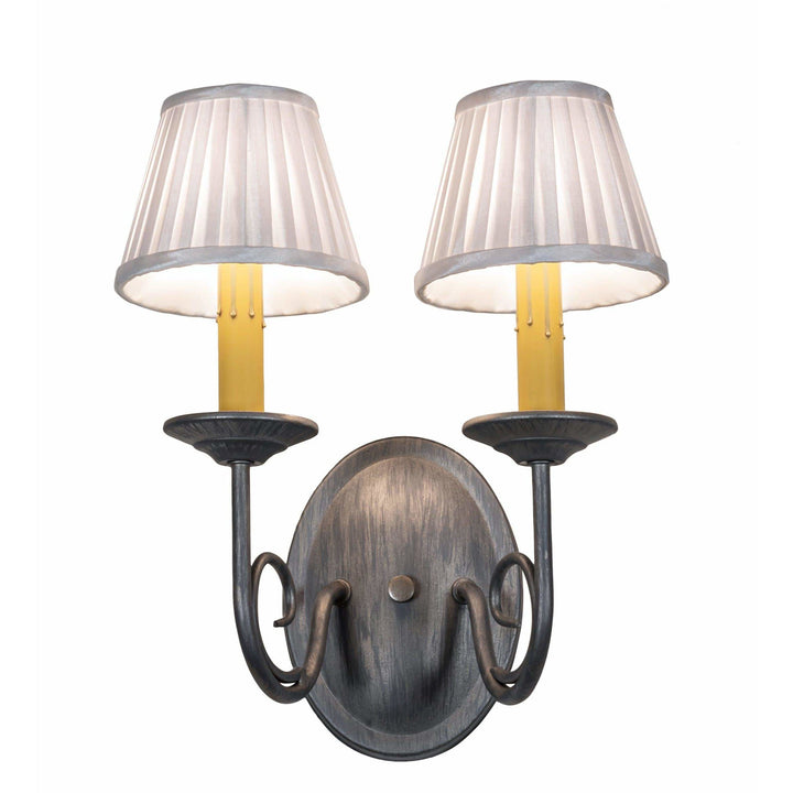 2nd Ave Lighting Two Lights Antique Iron Ore / Fabric Jenna Two Light By 2nd Ave Lighting 226109