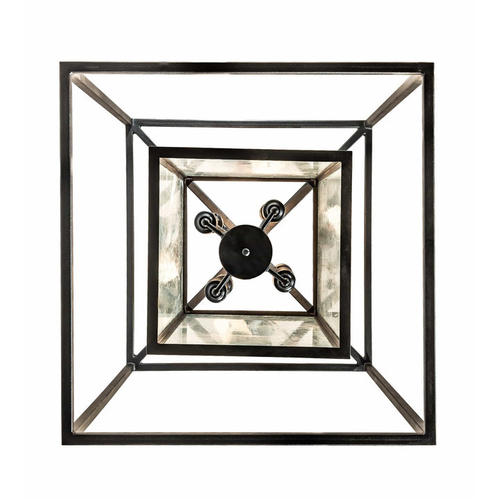 2nd Ave Lighting Pendants Textured Black / Clear Seeded Glass Kitzi Box Pendant By 2nd Ave Lighting 214846