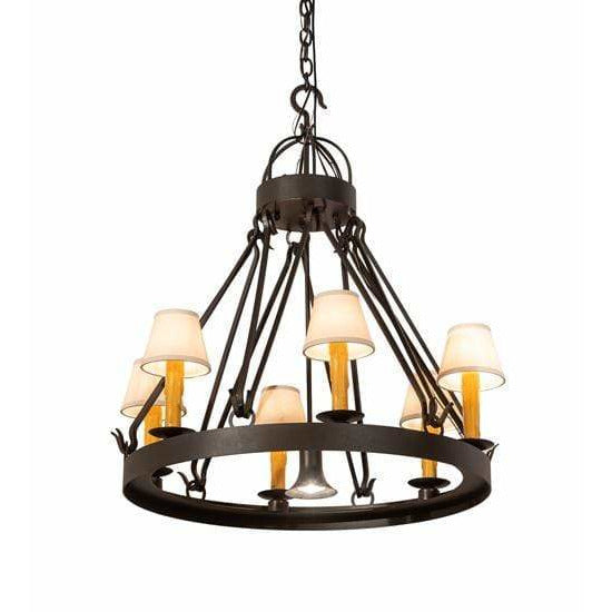2nd Ave Lighting Chandeliers Wrought Iron / Natural Textrene / Fabric Lakeshore Chandelier By 2nd Ave Lighting 204943