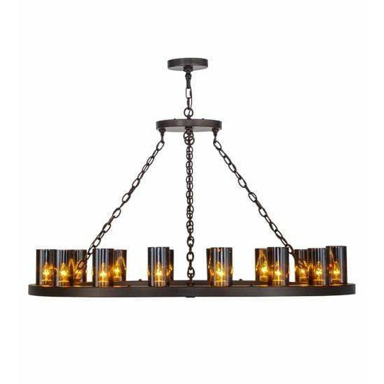 2nd Ave Lighting Chandeliers Mahogany Bronze / Amber Glass / Glass Fabric Idalight Loxley Chandelier By 2nd Ave Lighting 151695