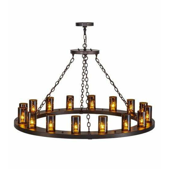 2nd Ave Lighting Chandeliers Mahogany Bronze / Amber Glass / Glass Fabric Idalight Loxley Chandelier By 2nd Ave Lighting 151695