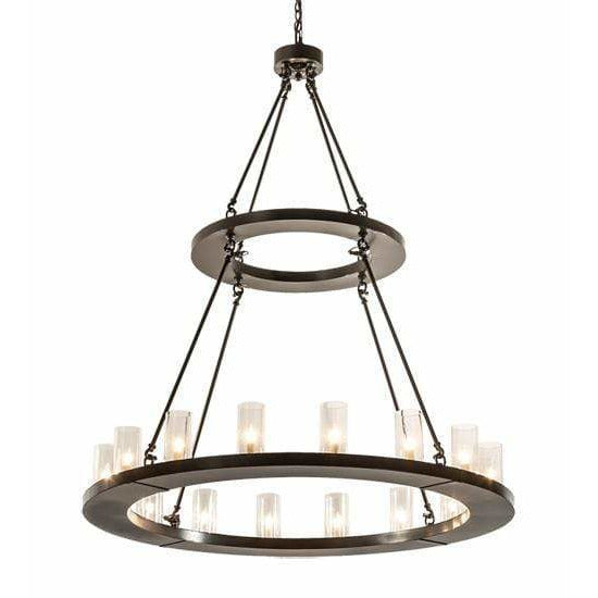 2nd Ave Lighting Chandeliers Timeless Bronze / Clear Seeded Glass / Glass Loxley Chandelier By 2nd Ave Lighting 202214